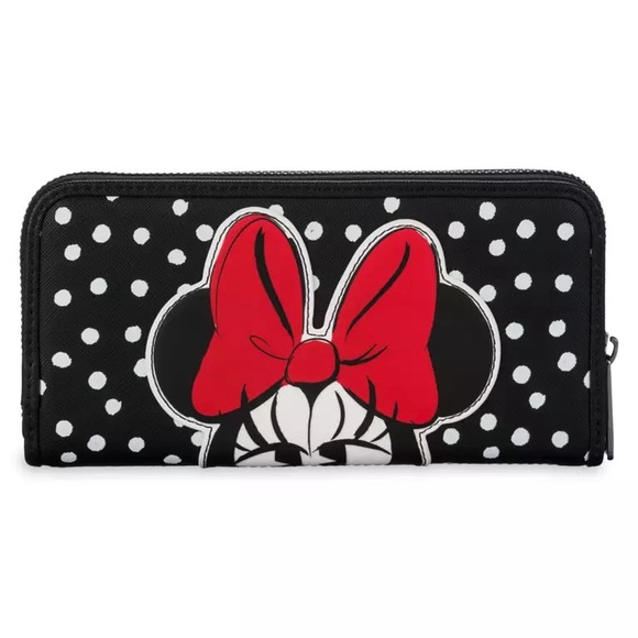 NWOT Disney Parks Loungefly Wallet - Minnie Mouse with Polka Dots - Picture 1 of 7